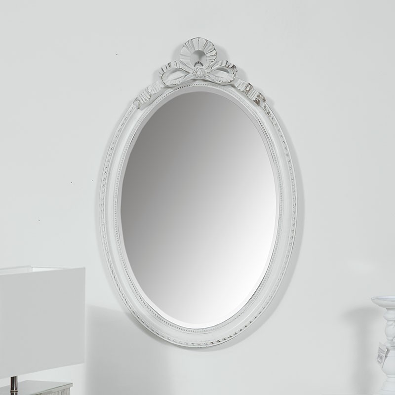 Vintage white oval wall mirror melody maison r