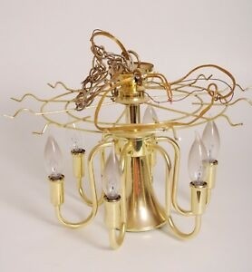 Vtg frame only gold tone chandelier hollywood regency
