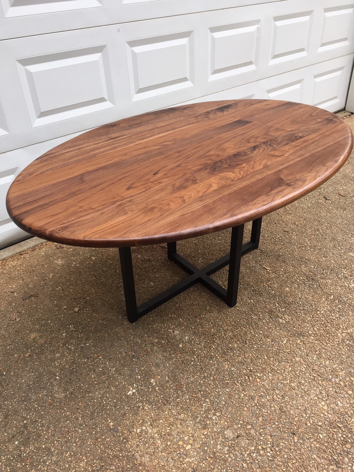 Wooden oval dining table