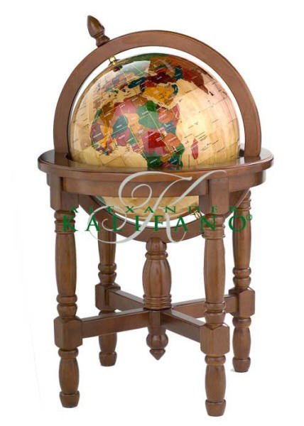 Wooden world globes with floor stand