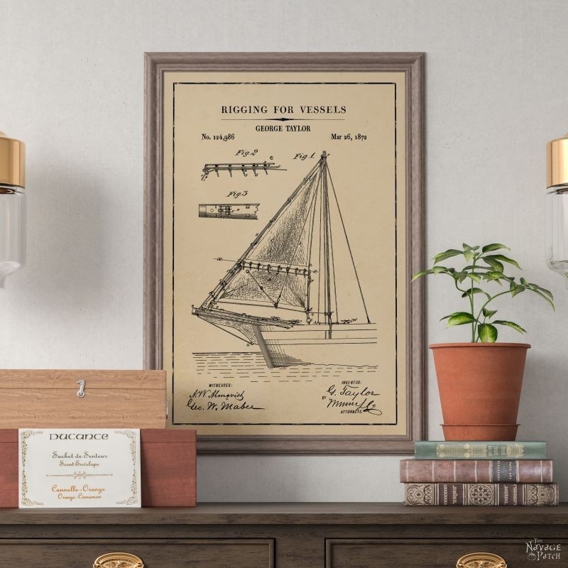 12 free nautical wall art printables vintage patent art