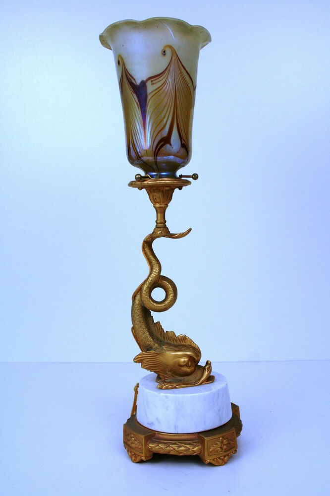 24k dore gold single dolphin table lamp ebay