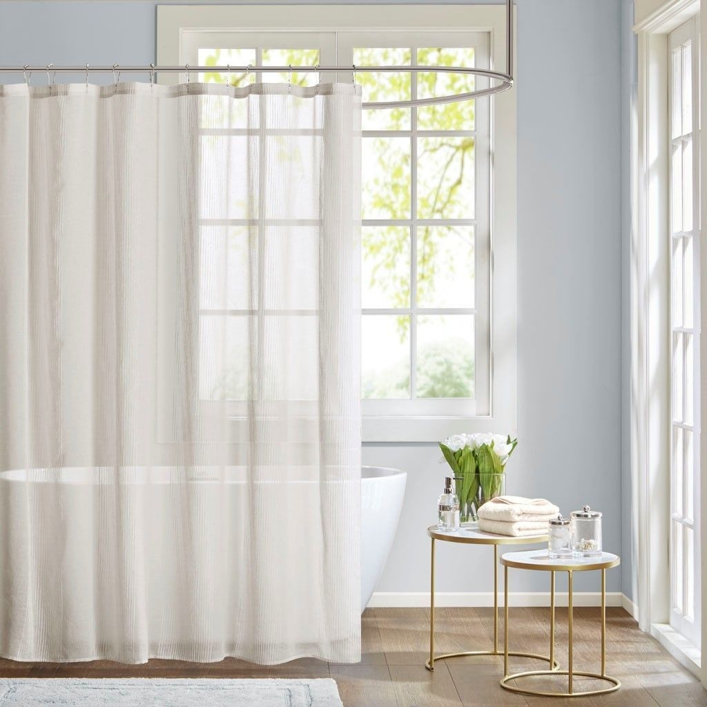 72x72 size anna sheer shower curtain white transitional