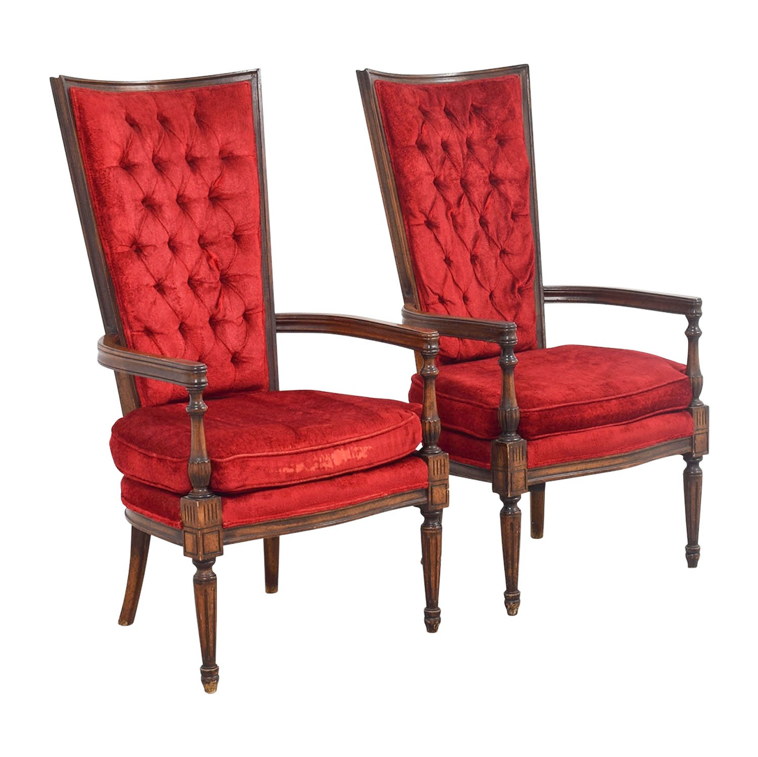 79 off vintage red tufted high back accent chairs chairs