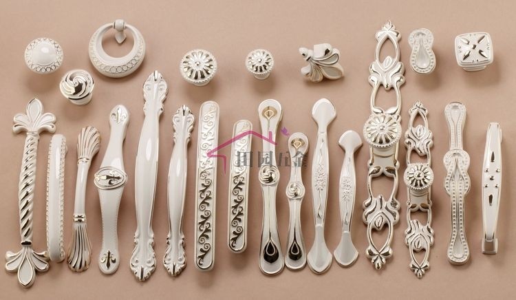 96mm gold plated ivory white drawer pulls furniture handle
