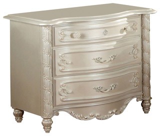 Alexandra transitional night stand pearl white