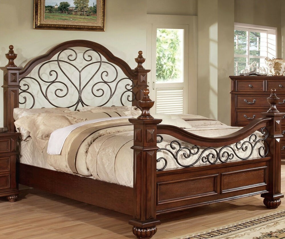 Antique traditional queen king bedroom furniture classic