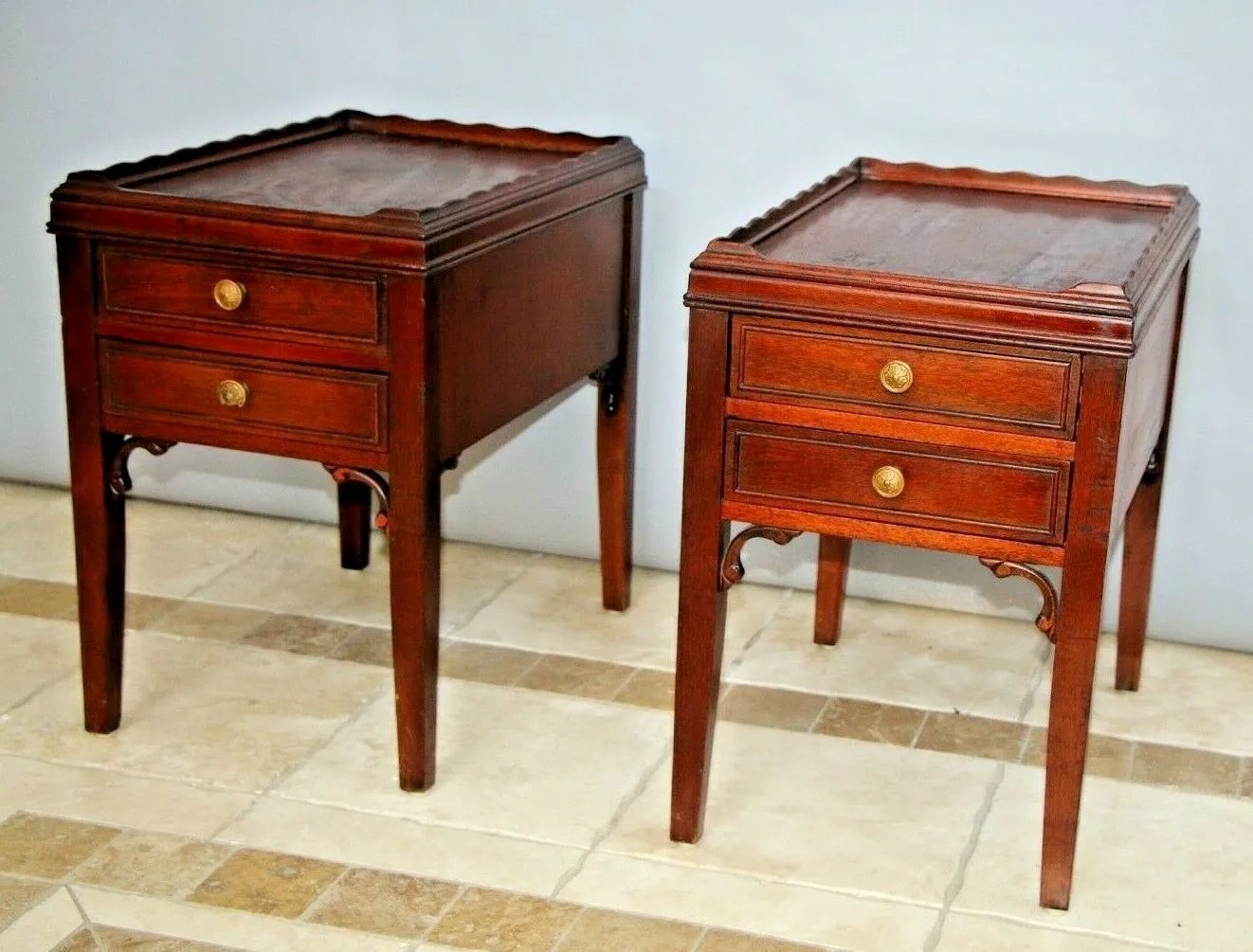Antique victorian nightstands end side tables solid 1