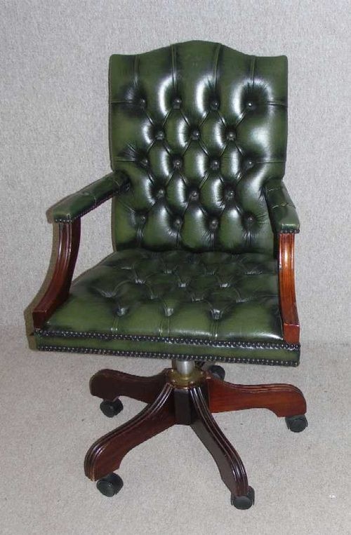 Antiques atlas 1960s green leather office chair