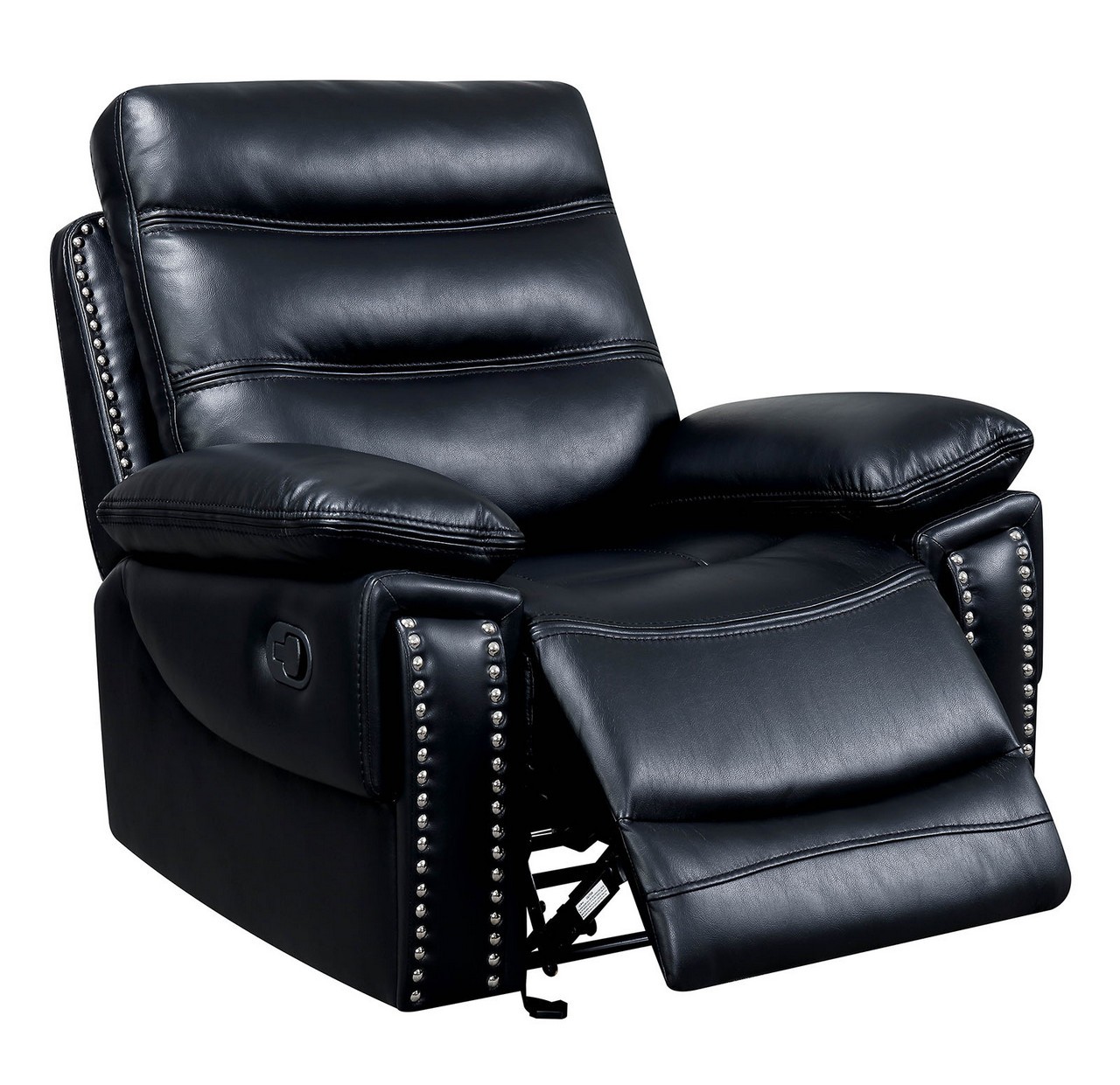 Artemis contemporary black faux leather recliner with