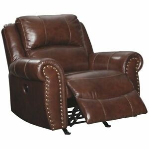 Ashley furniture bingen leather power rocker recliner with