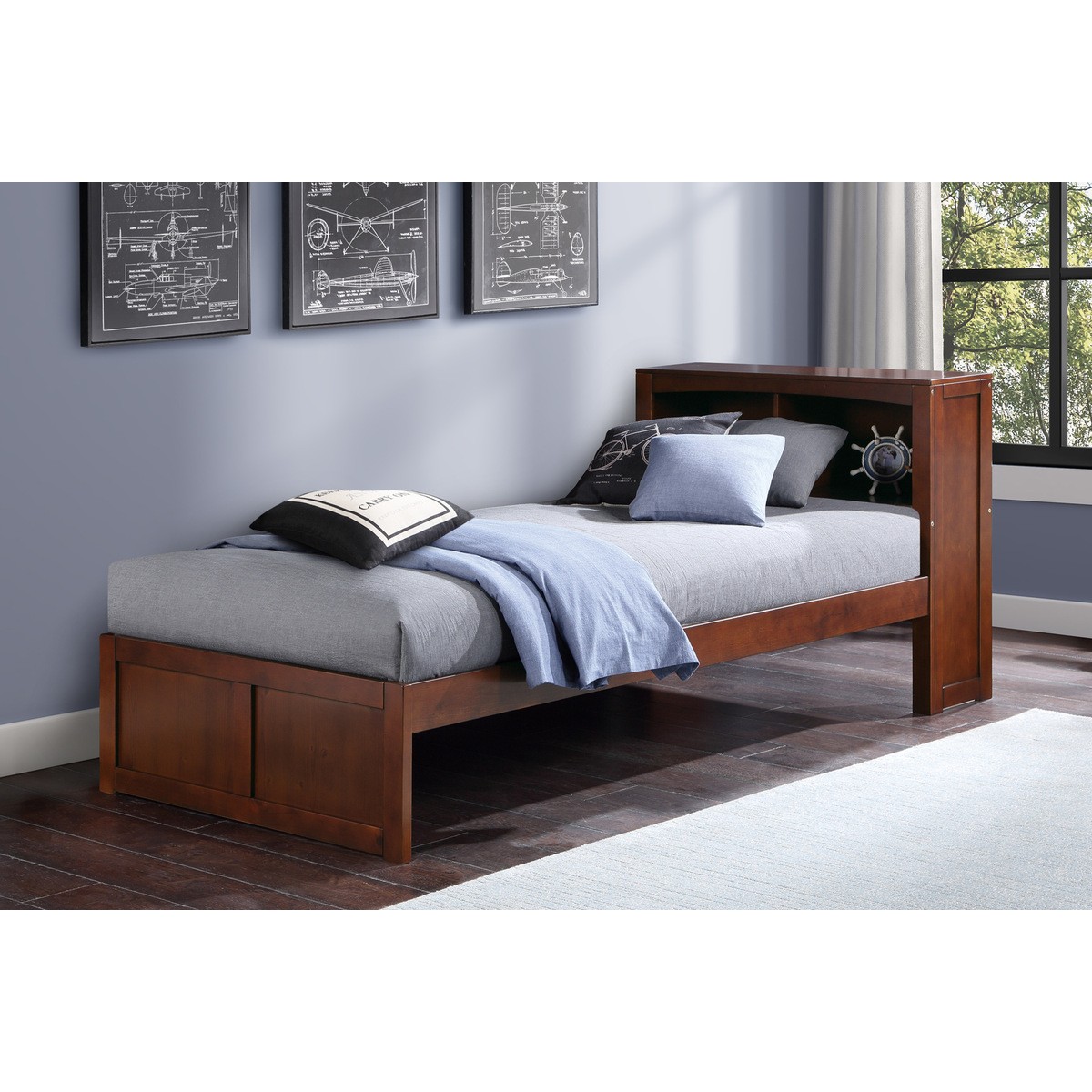 B2013bcdc 1 twin bookcase bed