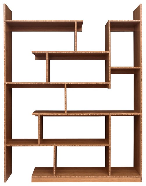 Bamboo stagger metro bookcase modern bookcases other