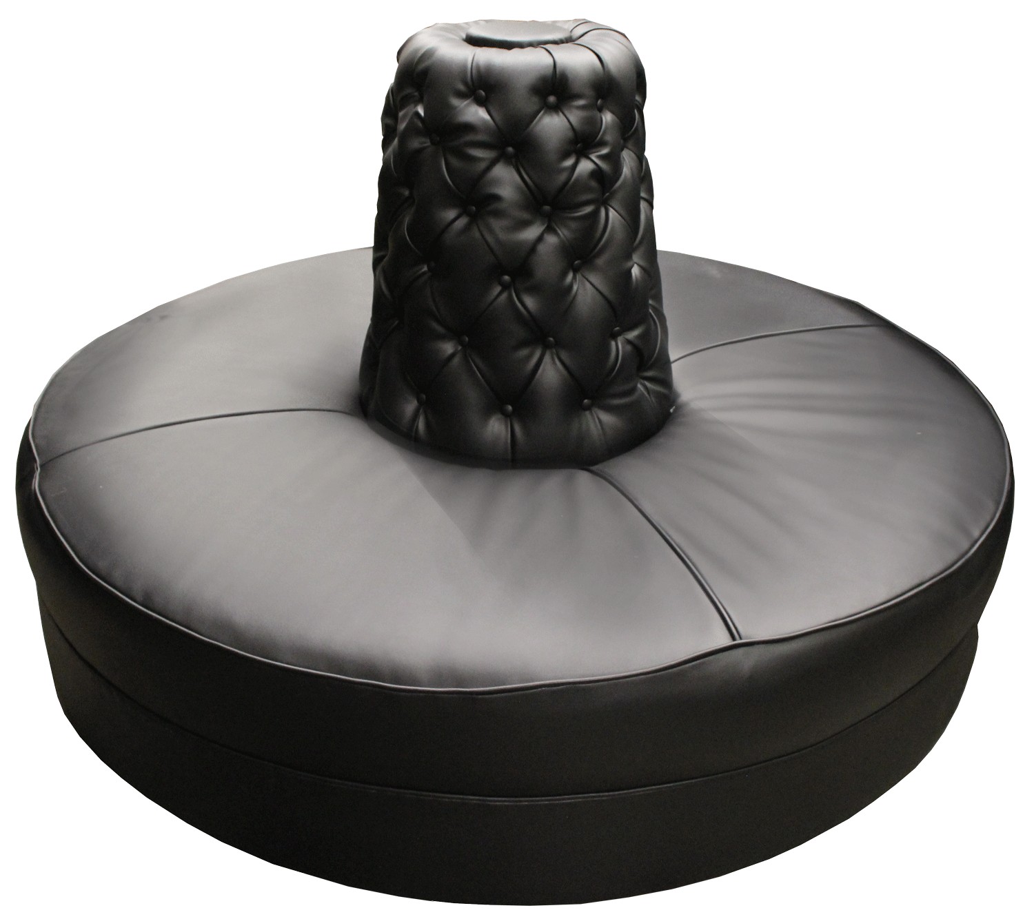 Black leather lobby sofa event rentals worldwide shipping