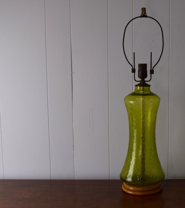 Blenko crackled glass table lamp 1972 for sale at 1stdibs