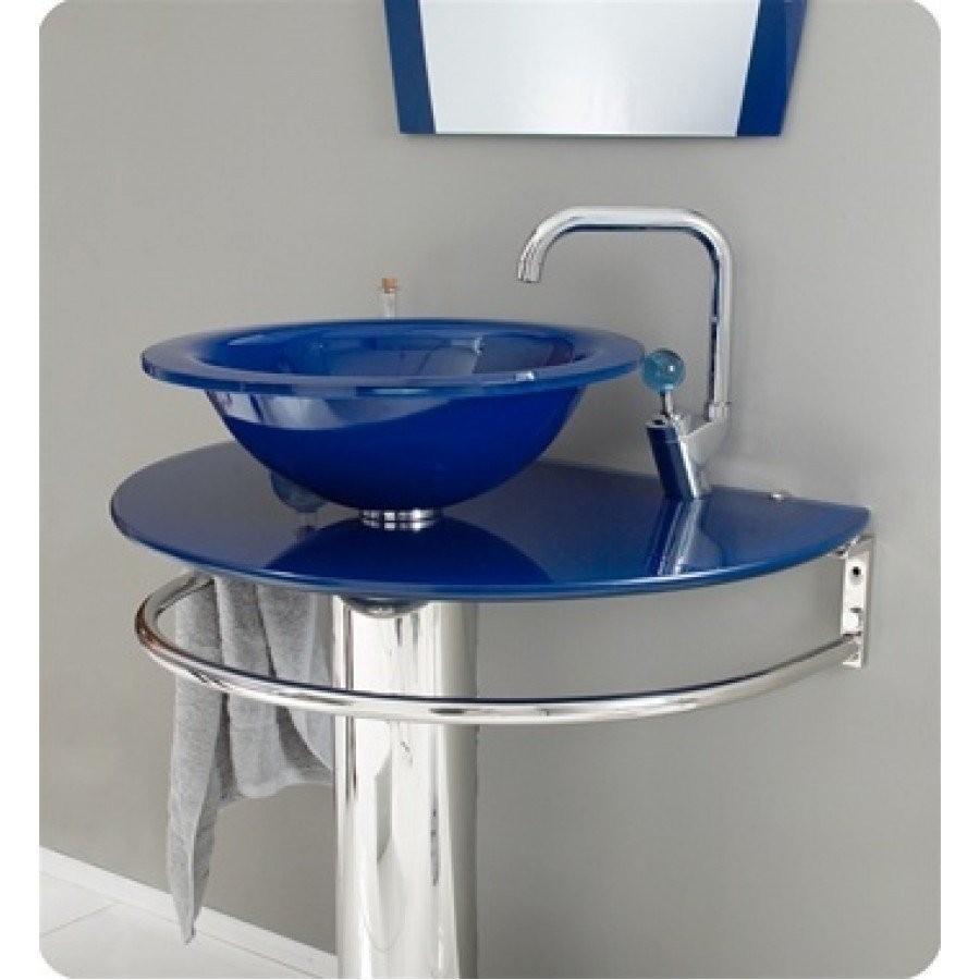 Blue glass vessel sinks the kienandsweet furnitures