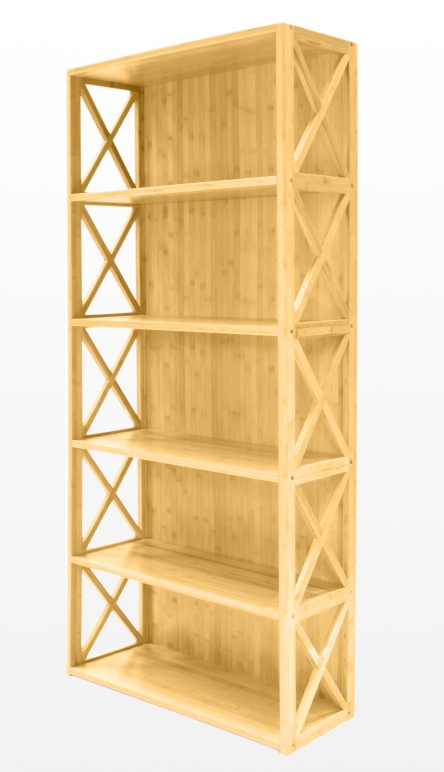 Bookcase 5 book shelves bamboo furniture