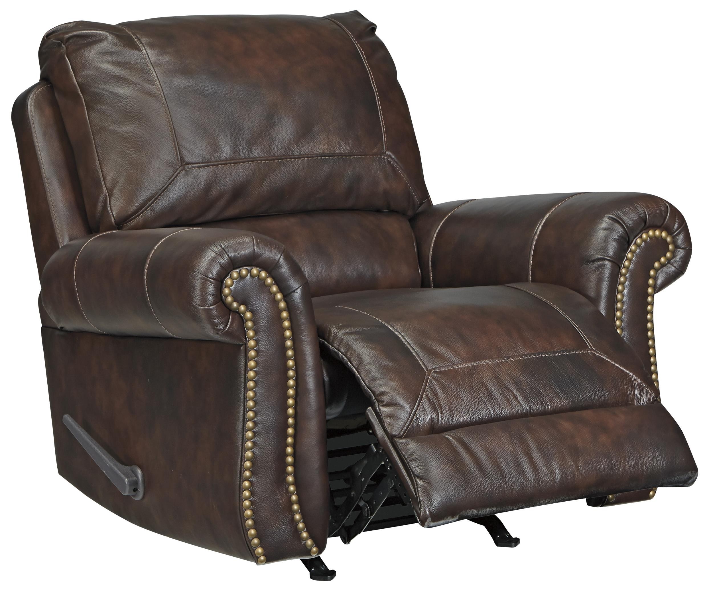 Bristan traditional leather match rocker recliner with 1