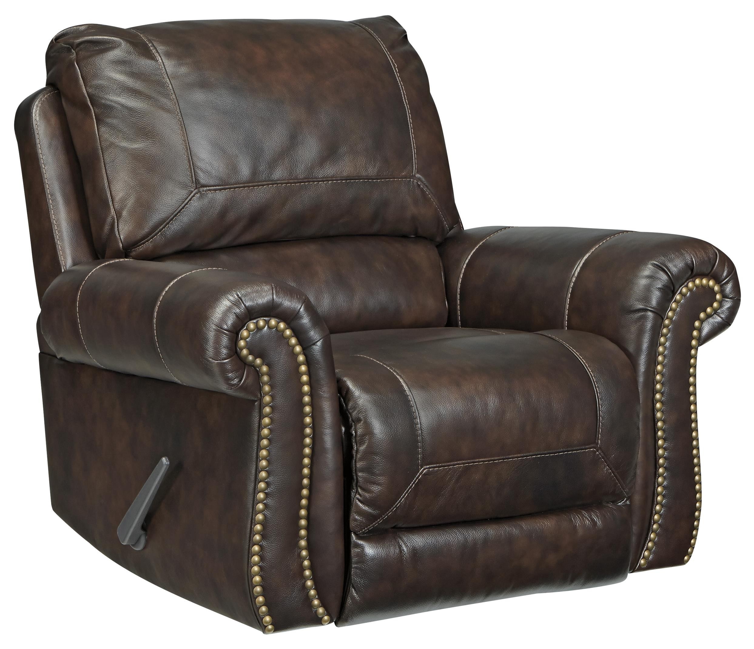 Bristan traditional leather match rocker recliner with