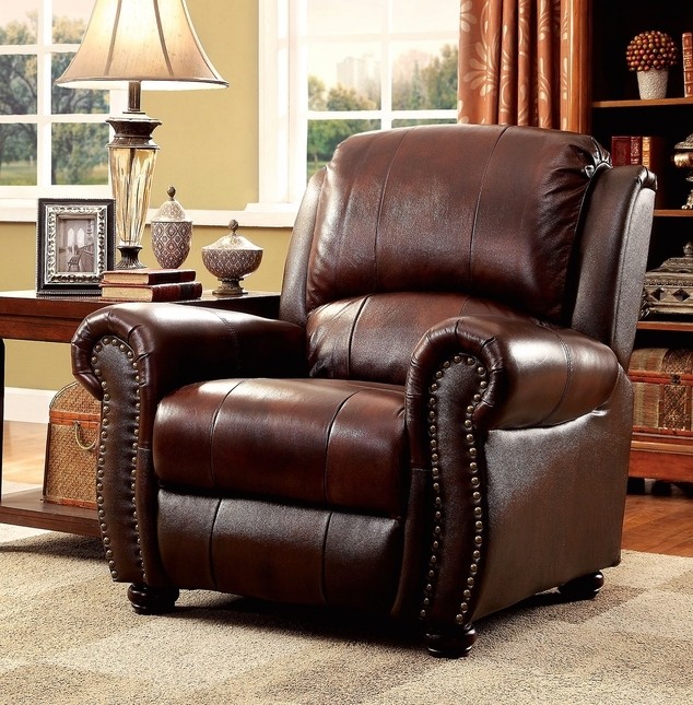 Carlton traditional brown chair in top grain leather