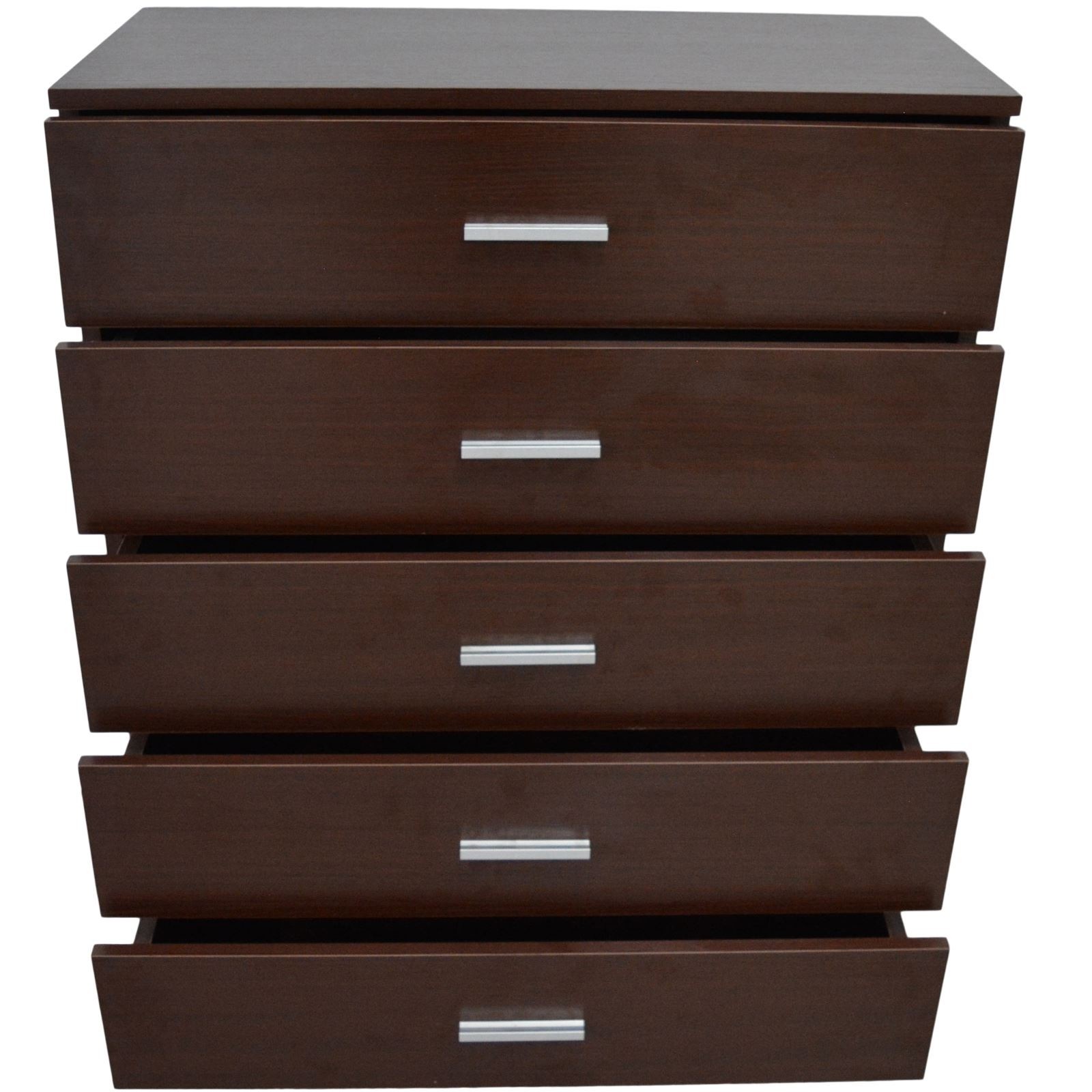 Chest of drawers bedroom furniture 5 drawer silver handles 1