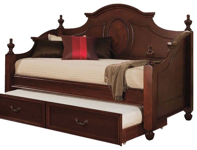 Classique cherry carved finials posts daybed poster wooden