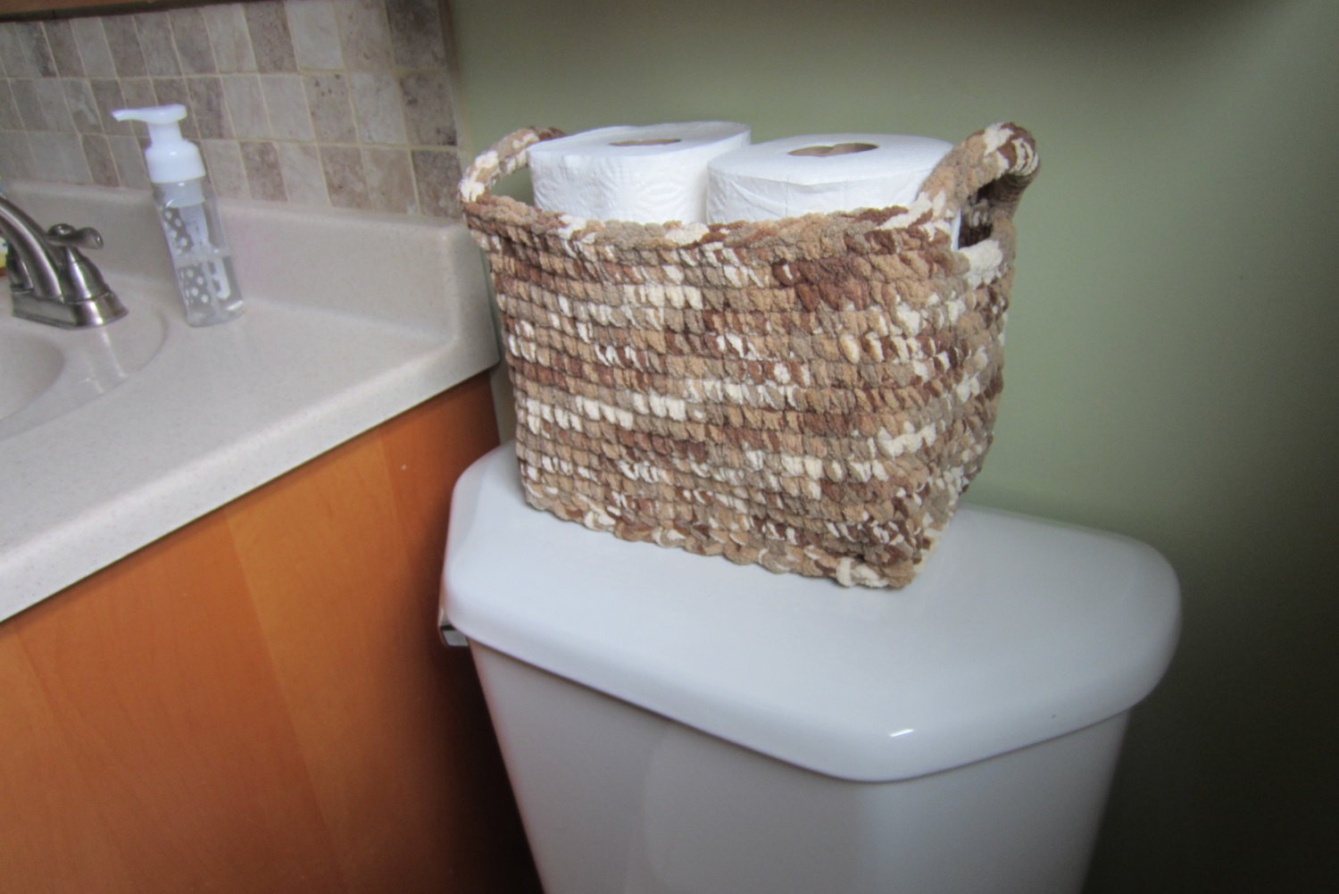 Custom size toilet tank storage basket large rectangle