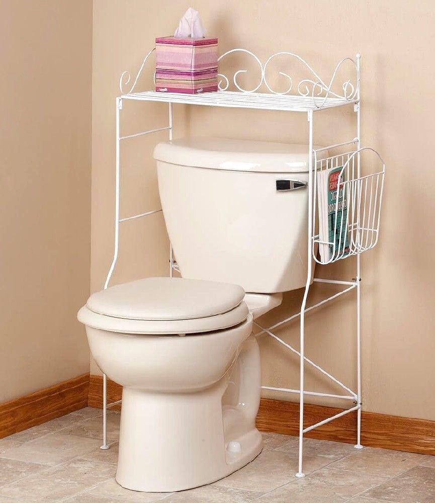 Details about bathroom space saver over toilet tank white