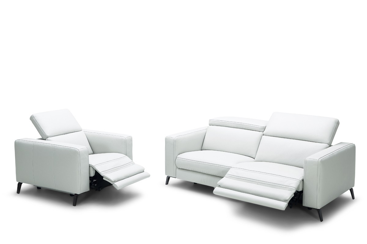 Divani casa roslyn modern white leather sofa set w 1