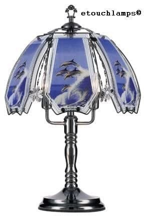 Dolphin touch lamp 4 with pewter base table lamps