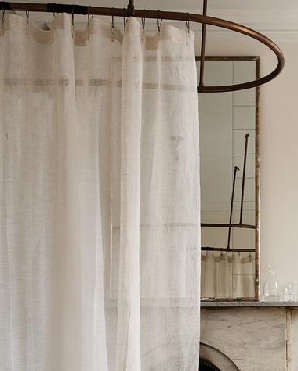 Eileen fisher sheer linen shower curtain