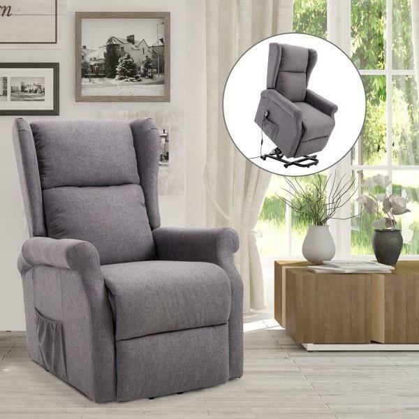 Electric lift chair recline grey armchair recliner couch