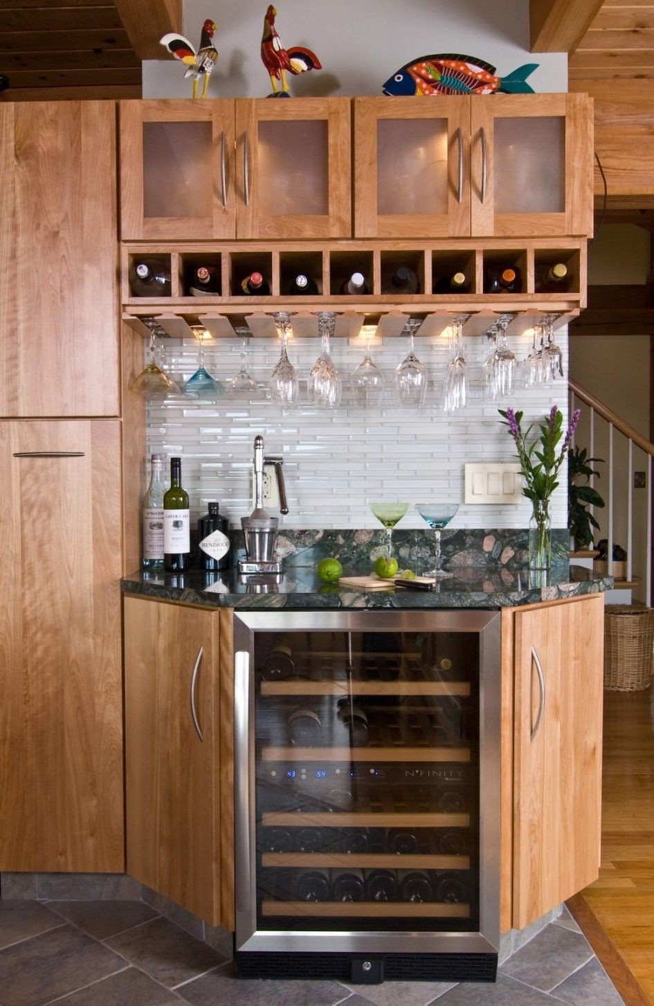 Enchanting corner wine bar cabinet with haier 30 bottle