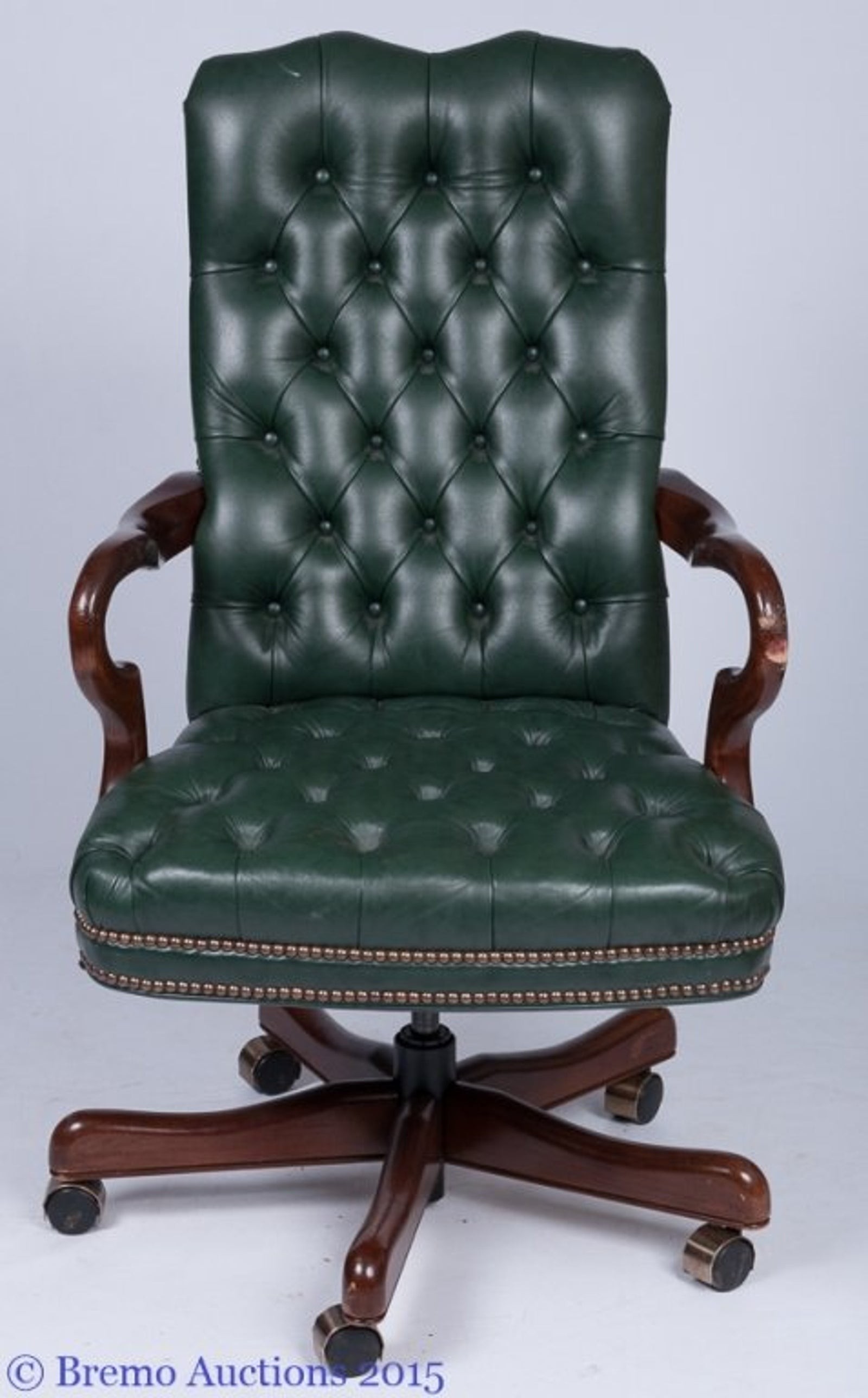 Fairfield chair co green leather office chair
