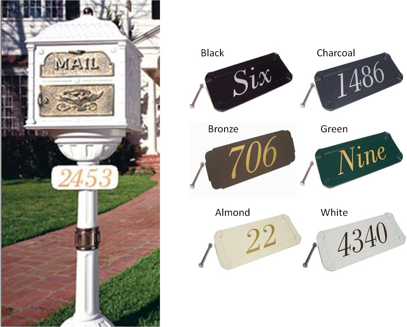 Gaines mailboxes classic mailbox address plaque