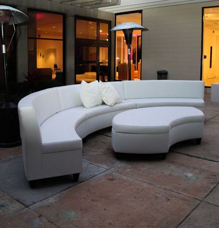 Good white leather round sofa elegant white leather