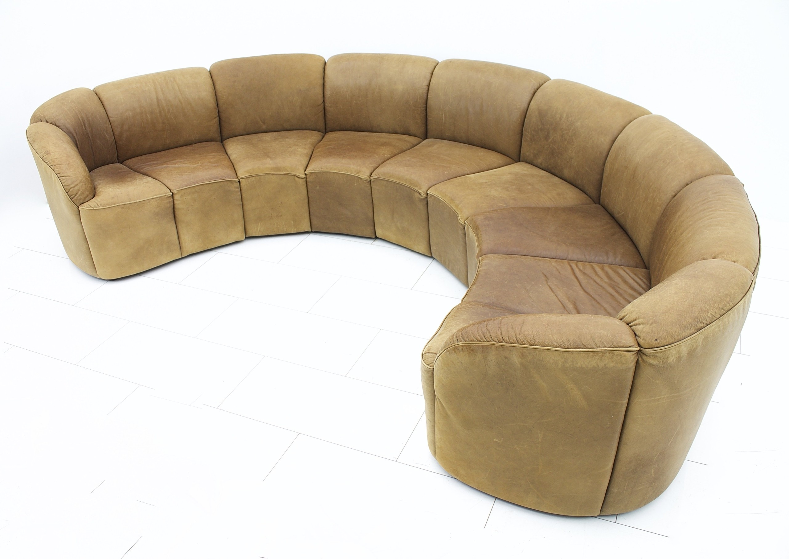 Half round leather sofa by walter knoll late 1960s 58022