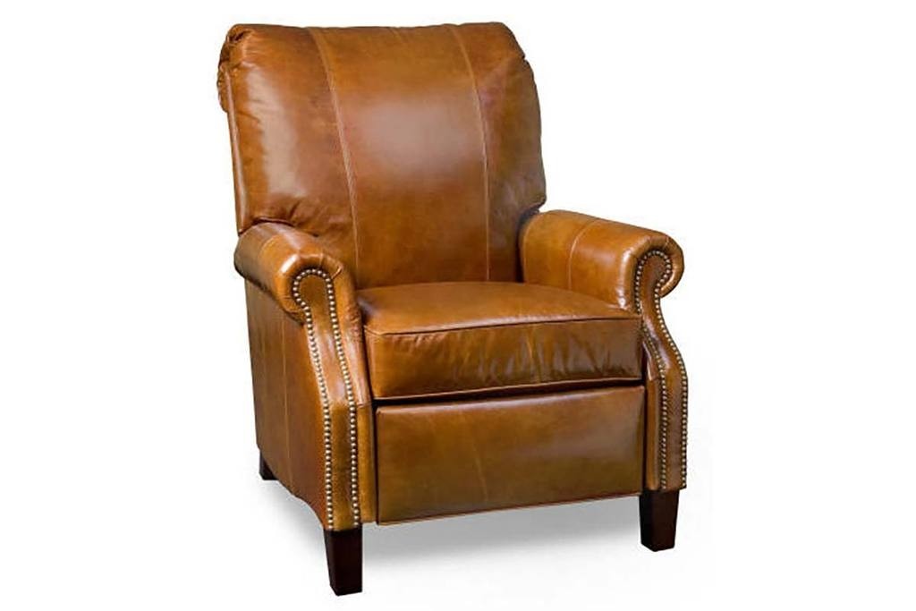Hanover traditional leather recliner with nailhead trim