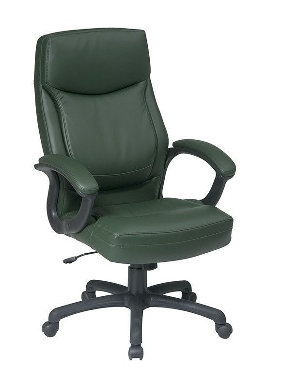 Highback bonded leather office chair green leather chair