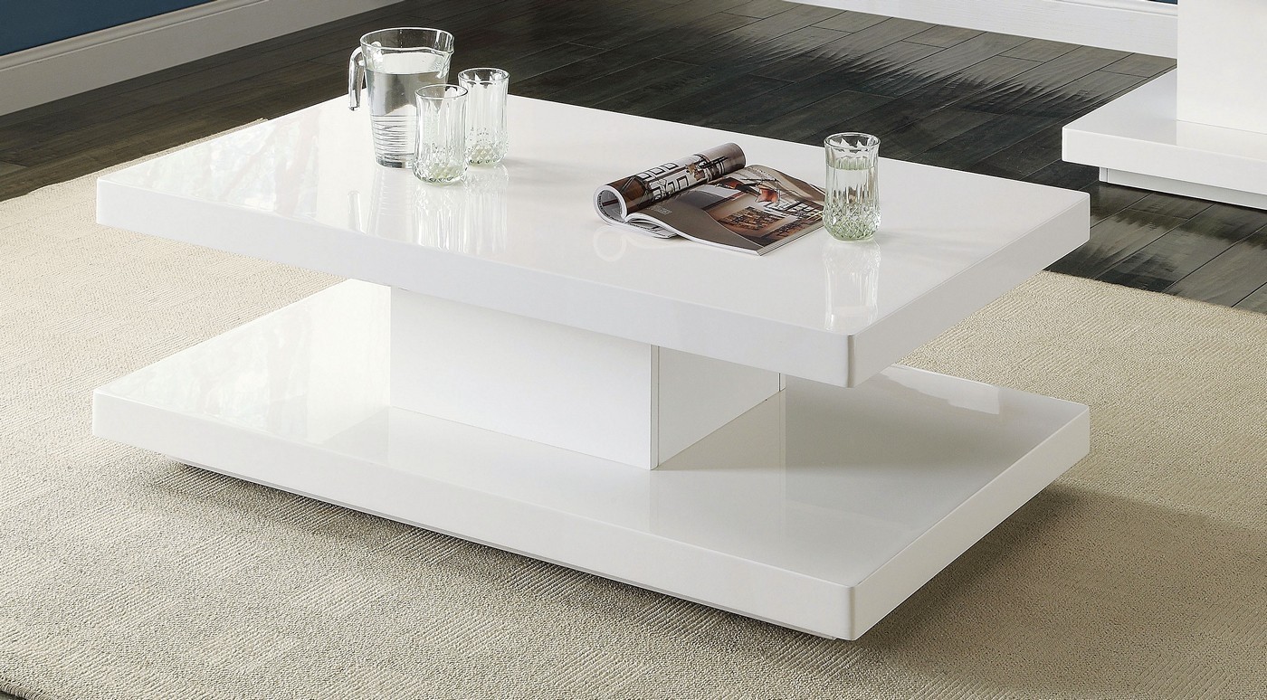 Ifama contemporary coffee table in white high gloss