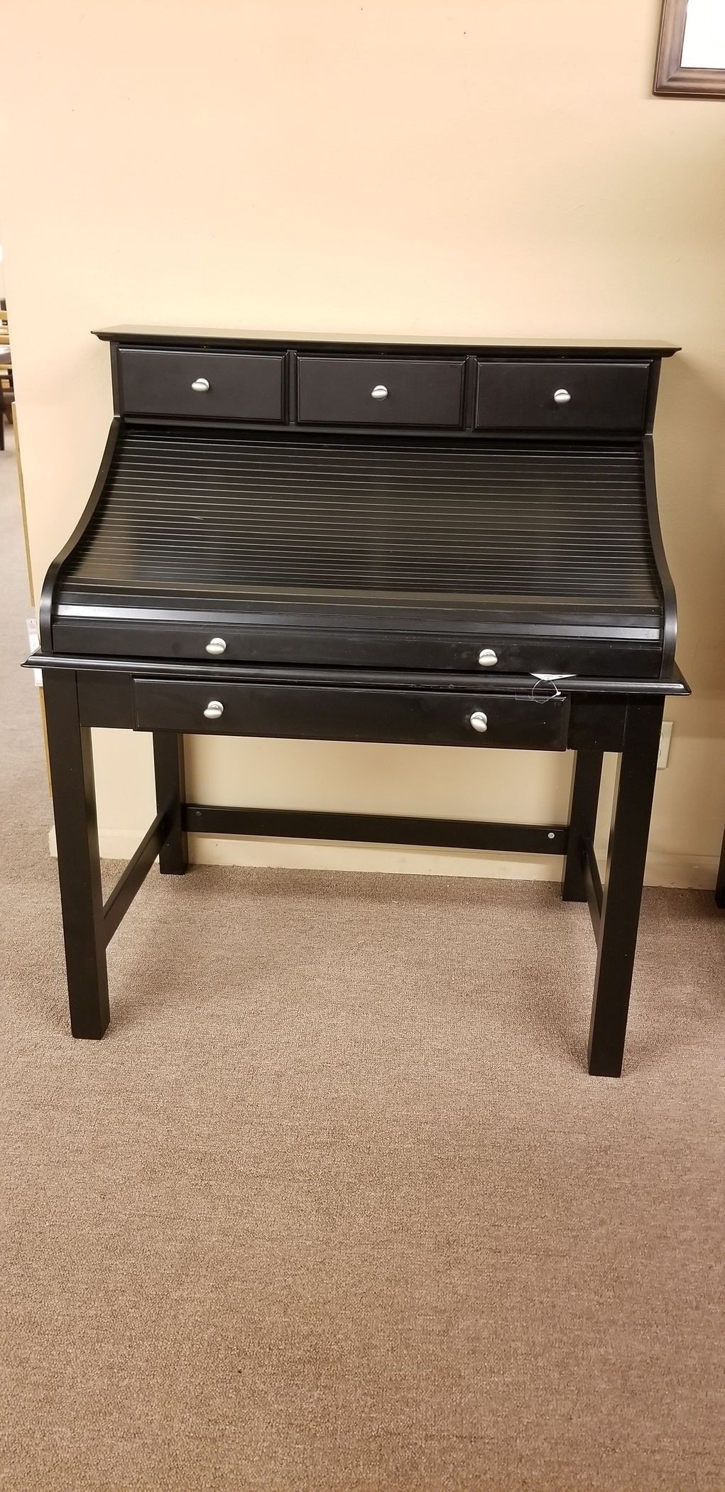 Innova black roll top desk delmarva furniture consignment