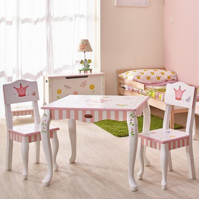 Kids 3 piece rectangular table and chair set table