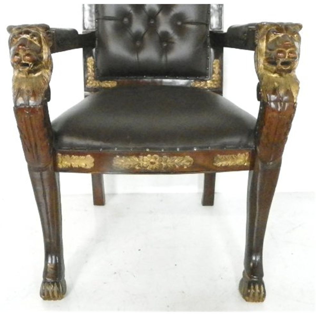 Lion head arm chair