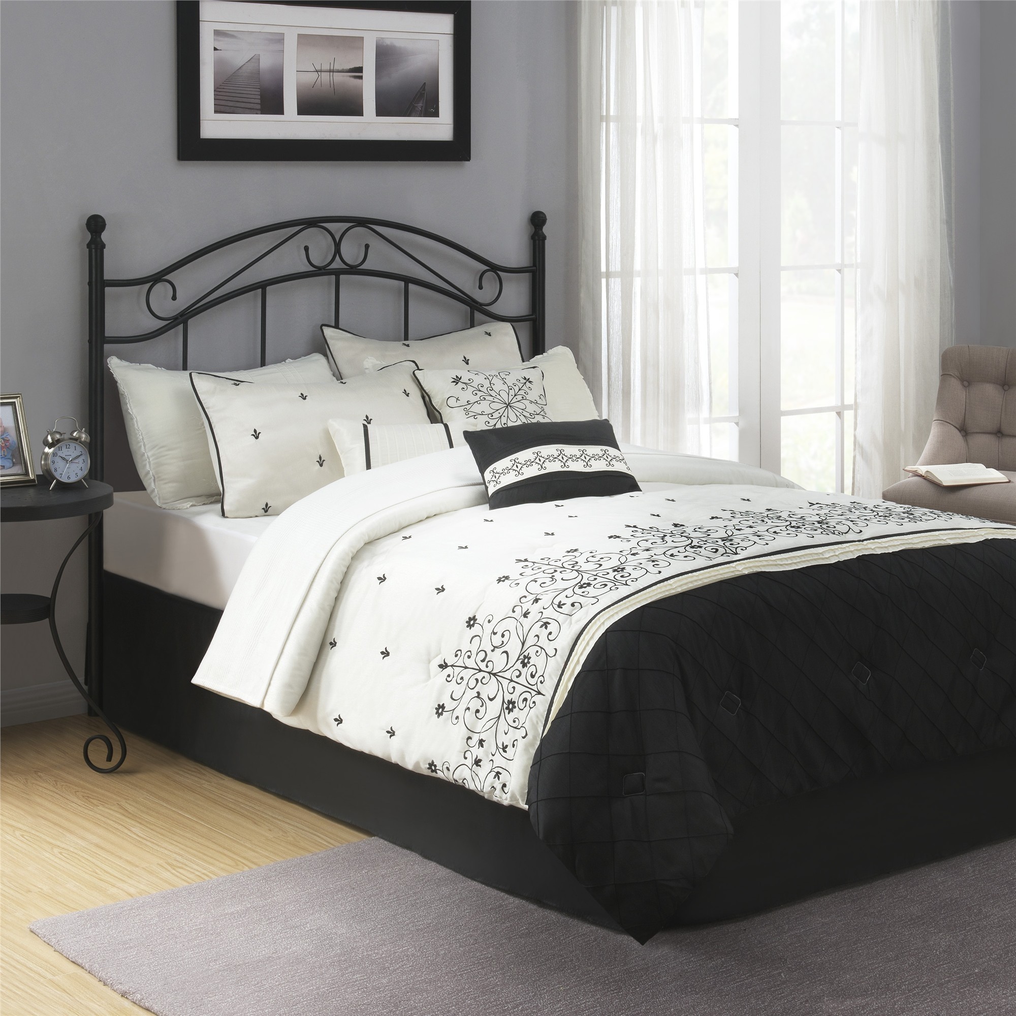 Mainstays full queen metal headboard black