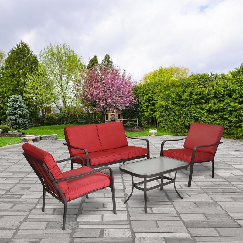 Mainstays stanton 4 piece patio furniture conversation set