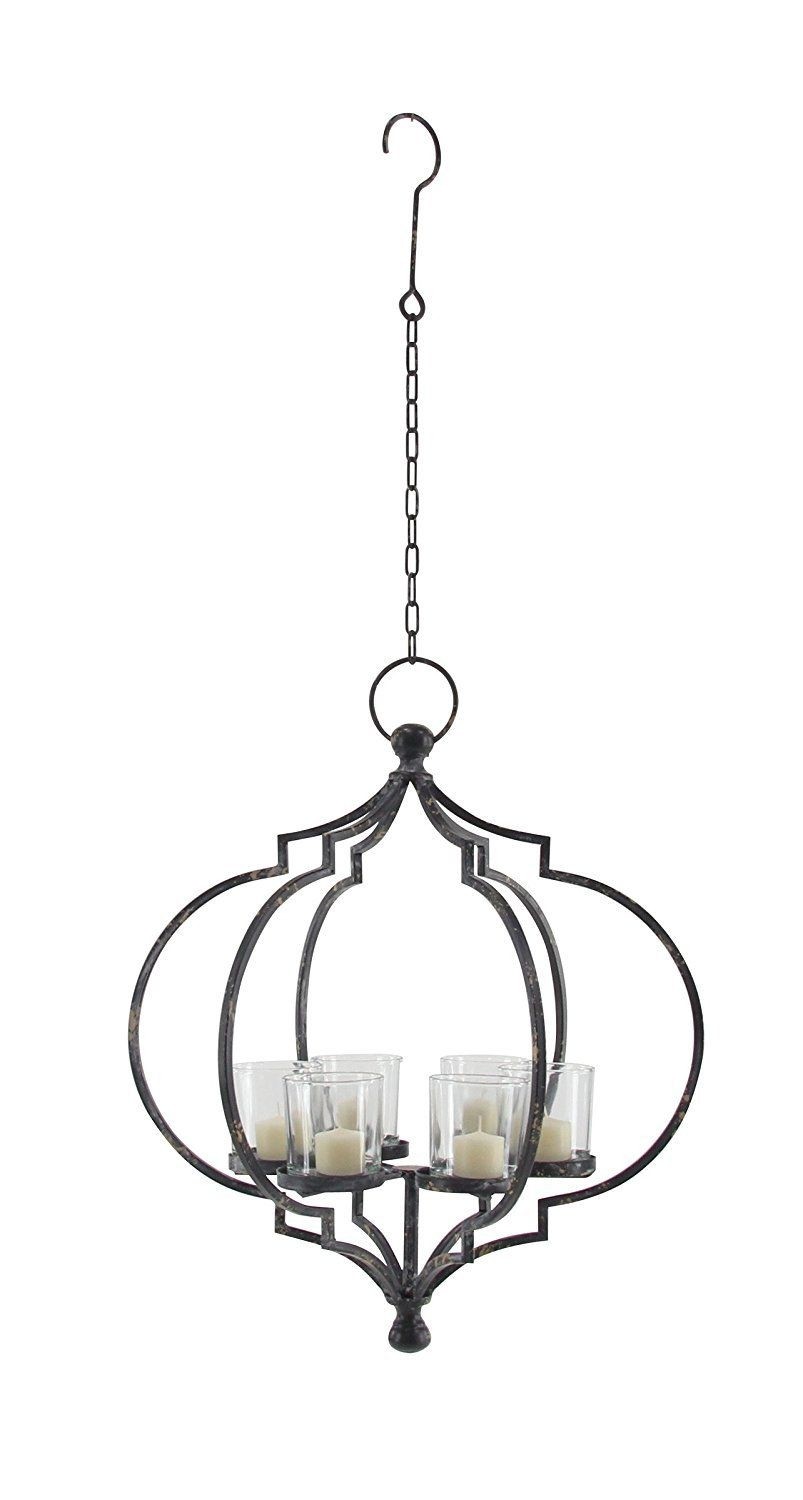 Metal and glass candle chandelier 6 candle chandelier for