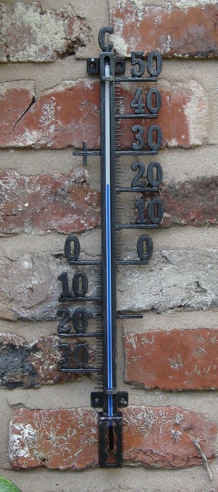Metal filigree garden wall decorative skeleton thermometer