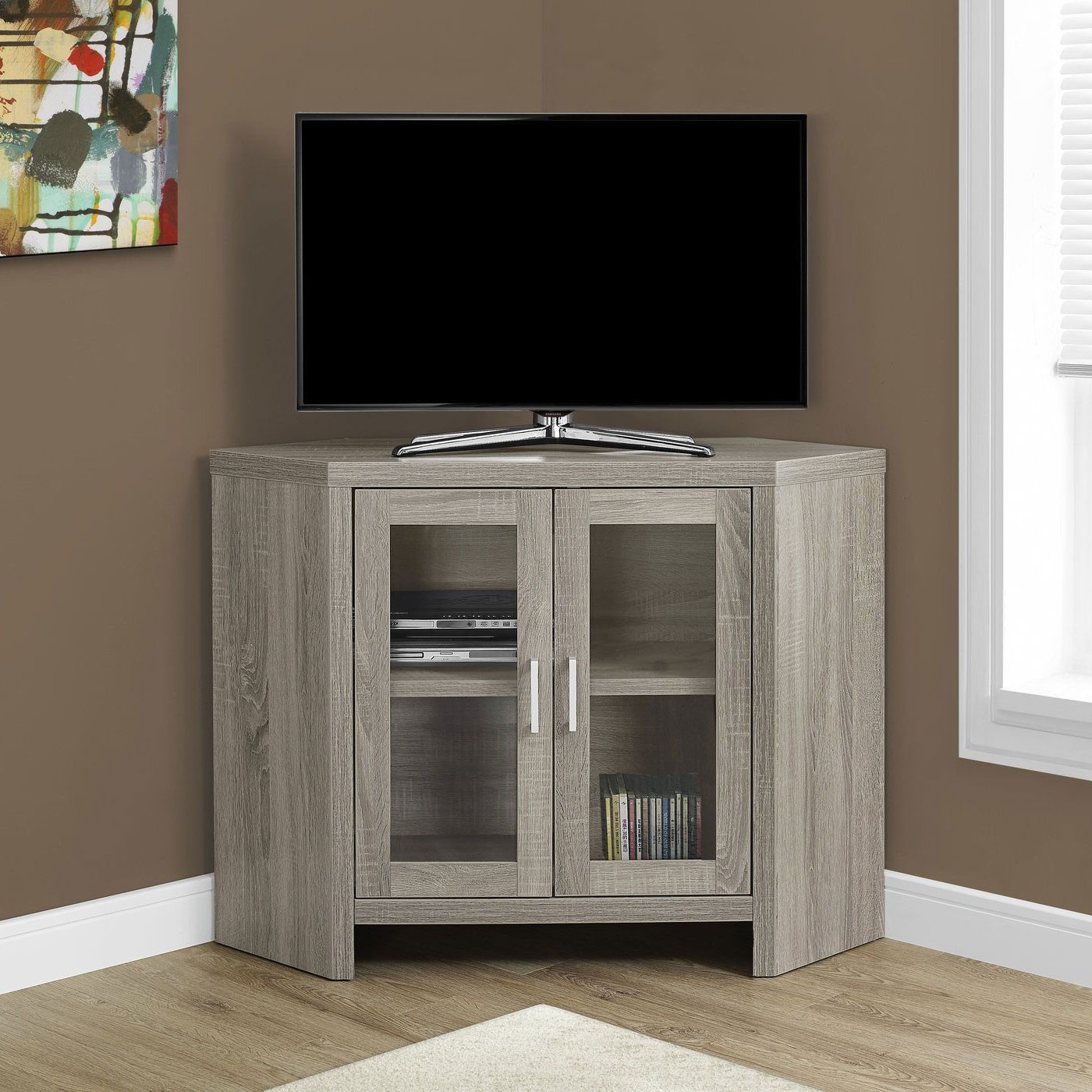 Monarch specialties modern corner television stand with