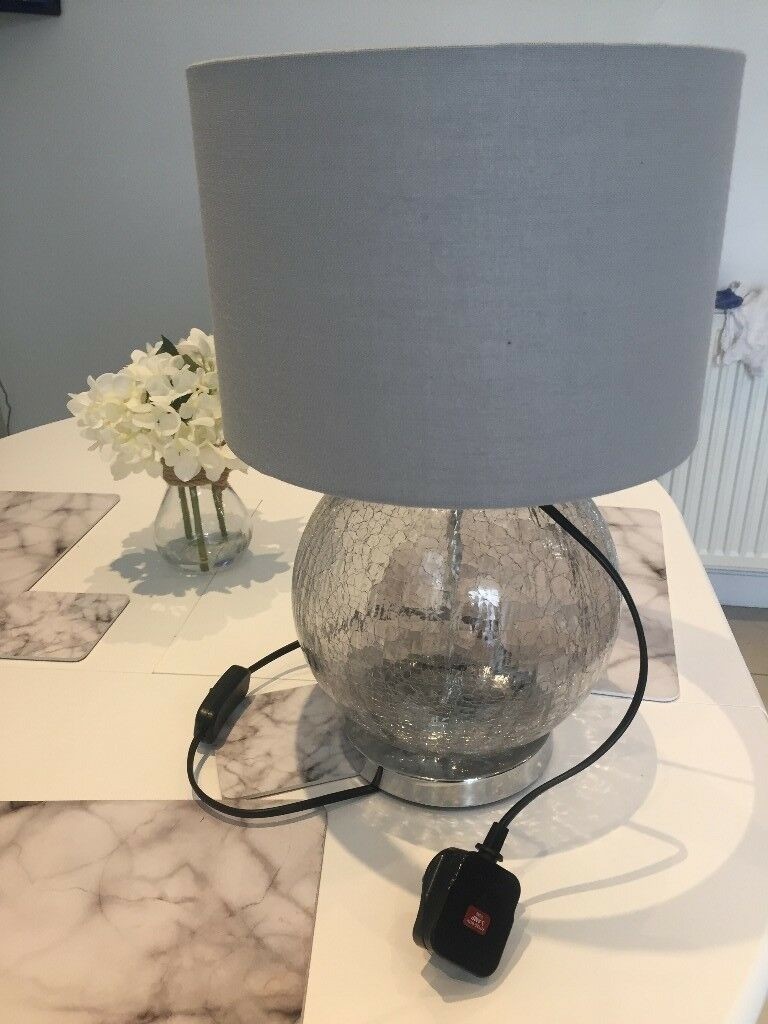Next grey crackled glass table lamp in coventry west