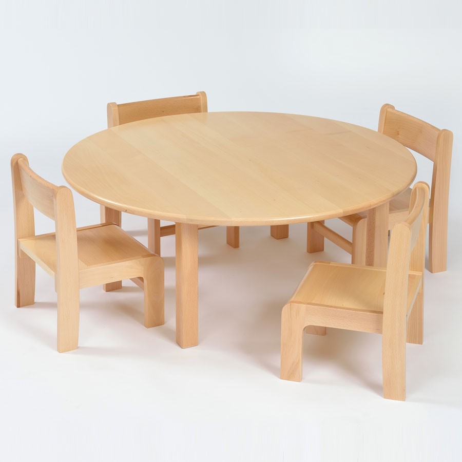 Nursery round wooden table chairs 210sh package